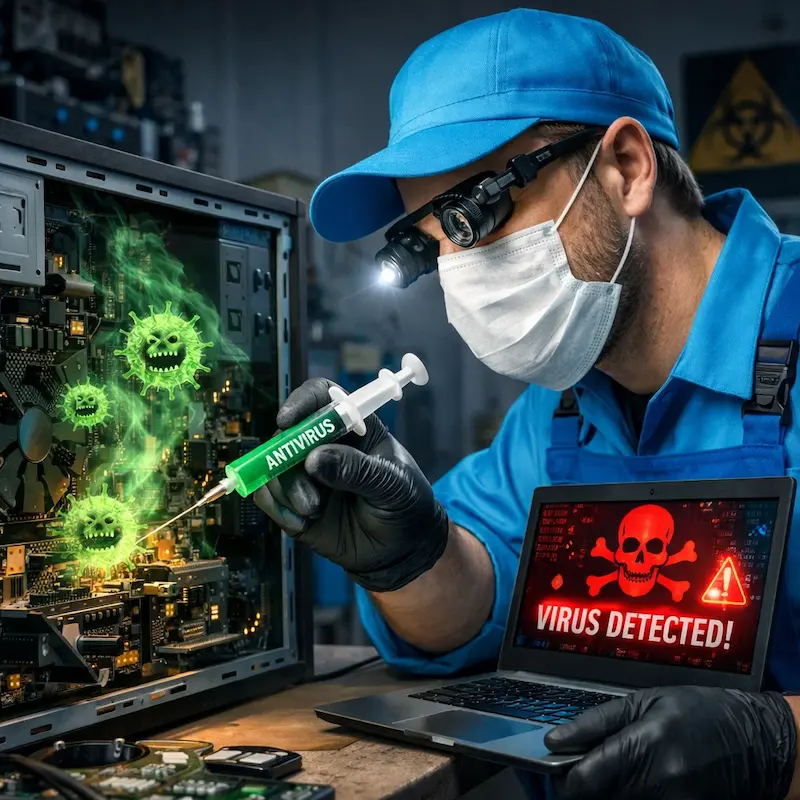 Лечение компьютера от вирусов в Красноярске на дому